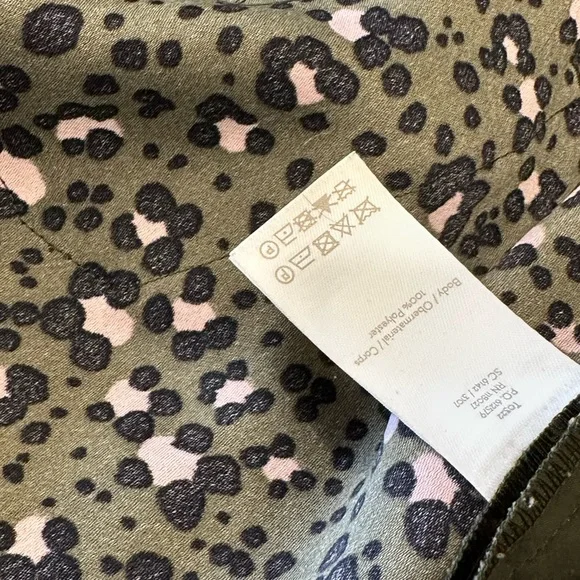 Boden Army Green Black & Pink Leopard Print Tillie Boiler Jumpsuit Size 6 Petite - Picture 9 of 9